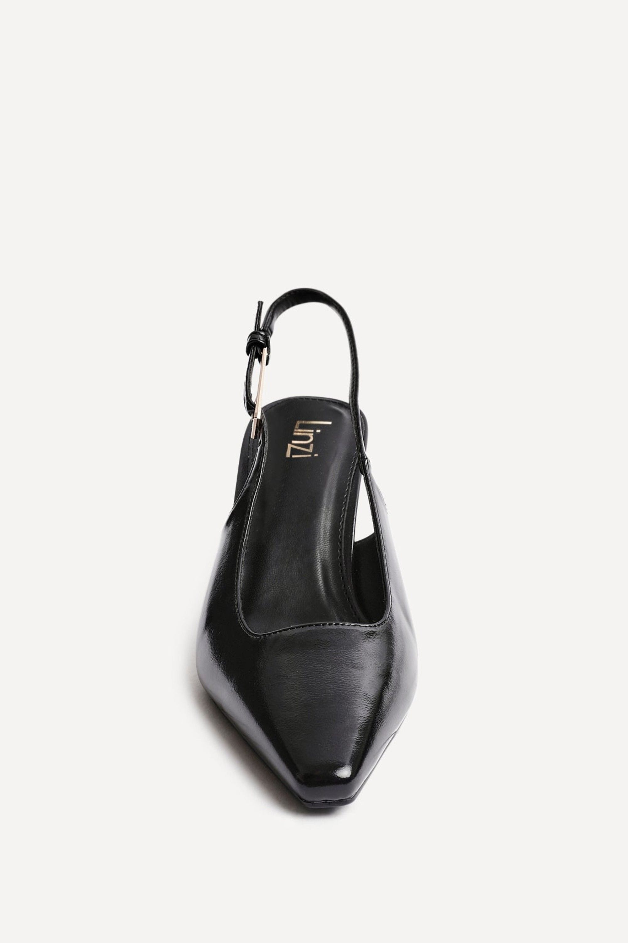 Linzi Avani Black Patent Faux Leather Sling Back Court Heel image 4