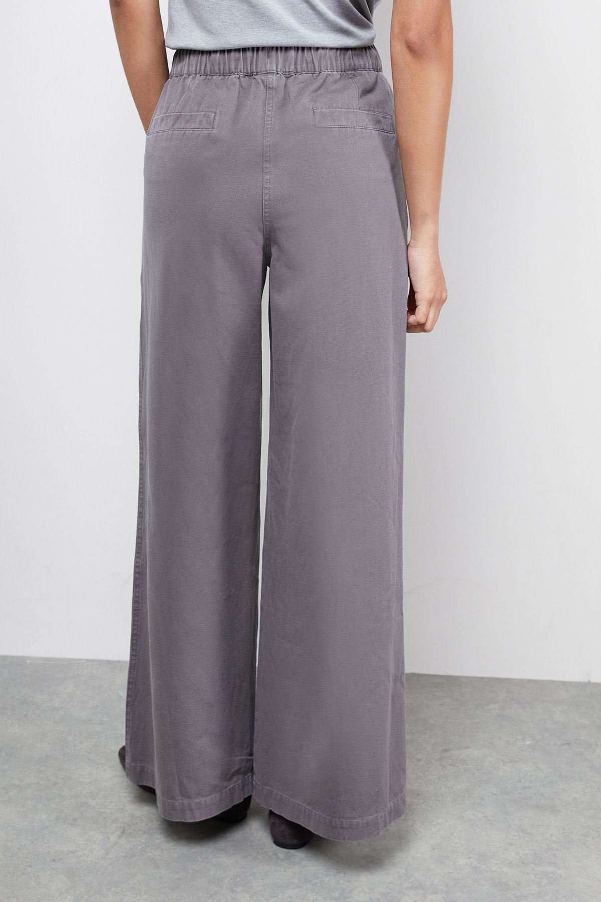 Warehouse Slouchy Wide Leg Drawstring Cargo Trouser Dark Grey image 3