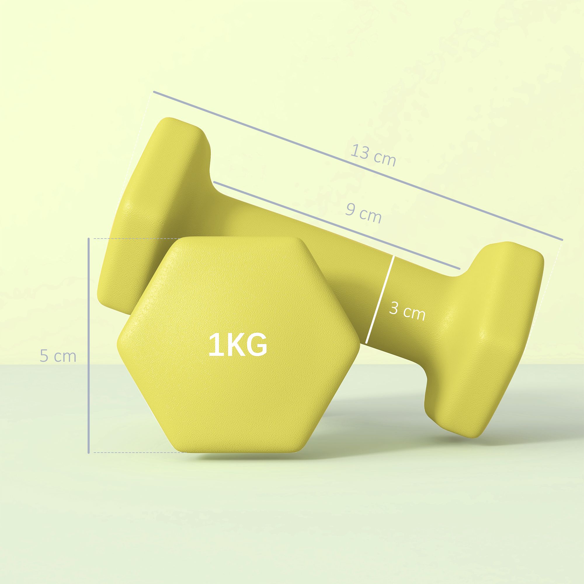 SPORTNOW Dumbbells, Hexagonal Weights Pair image 3