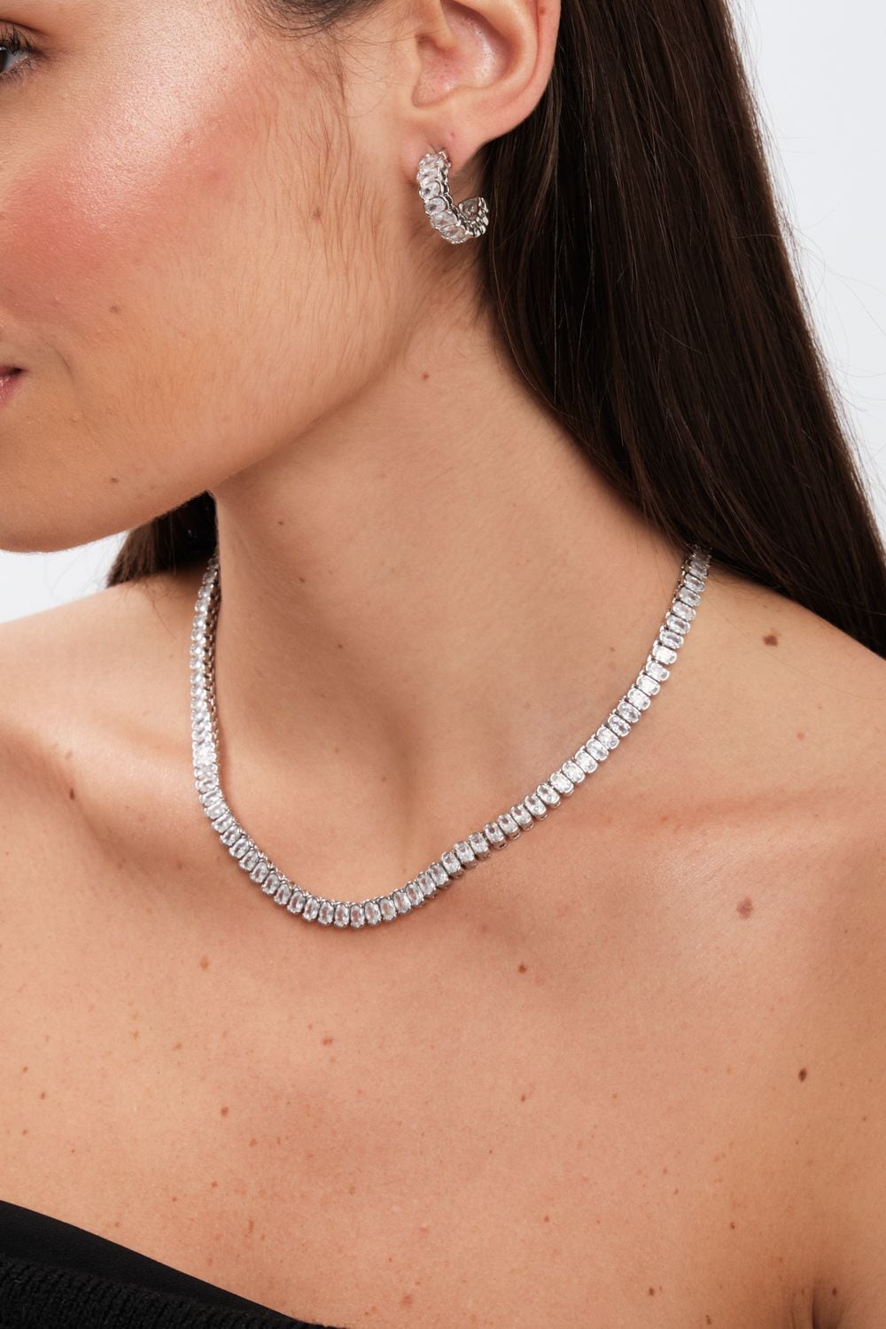 Jon Richard Rhodium Plated Cubic Zirconia Zirconia Allway image 2