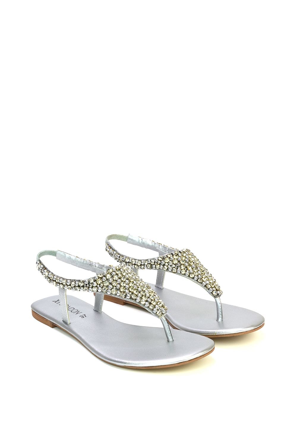 XY London 'Lauren' Embellished Toe Post Flat Sandals image 4
