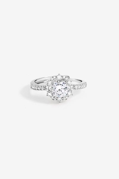 Jon Richard Rhodium Plated Statement Crystal Engagement Ring