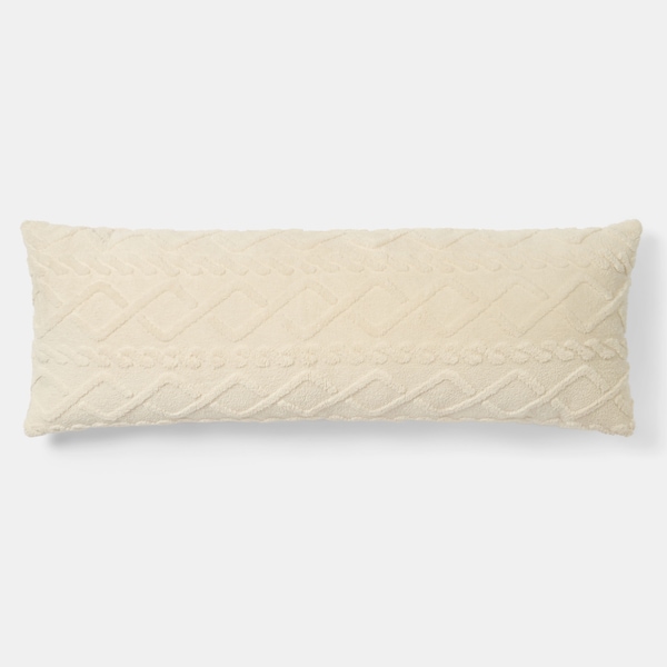 OHS Cable Knit Fleece Long Bolster Cushion Soft Maternity Support Pillow