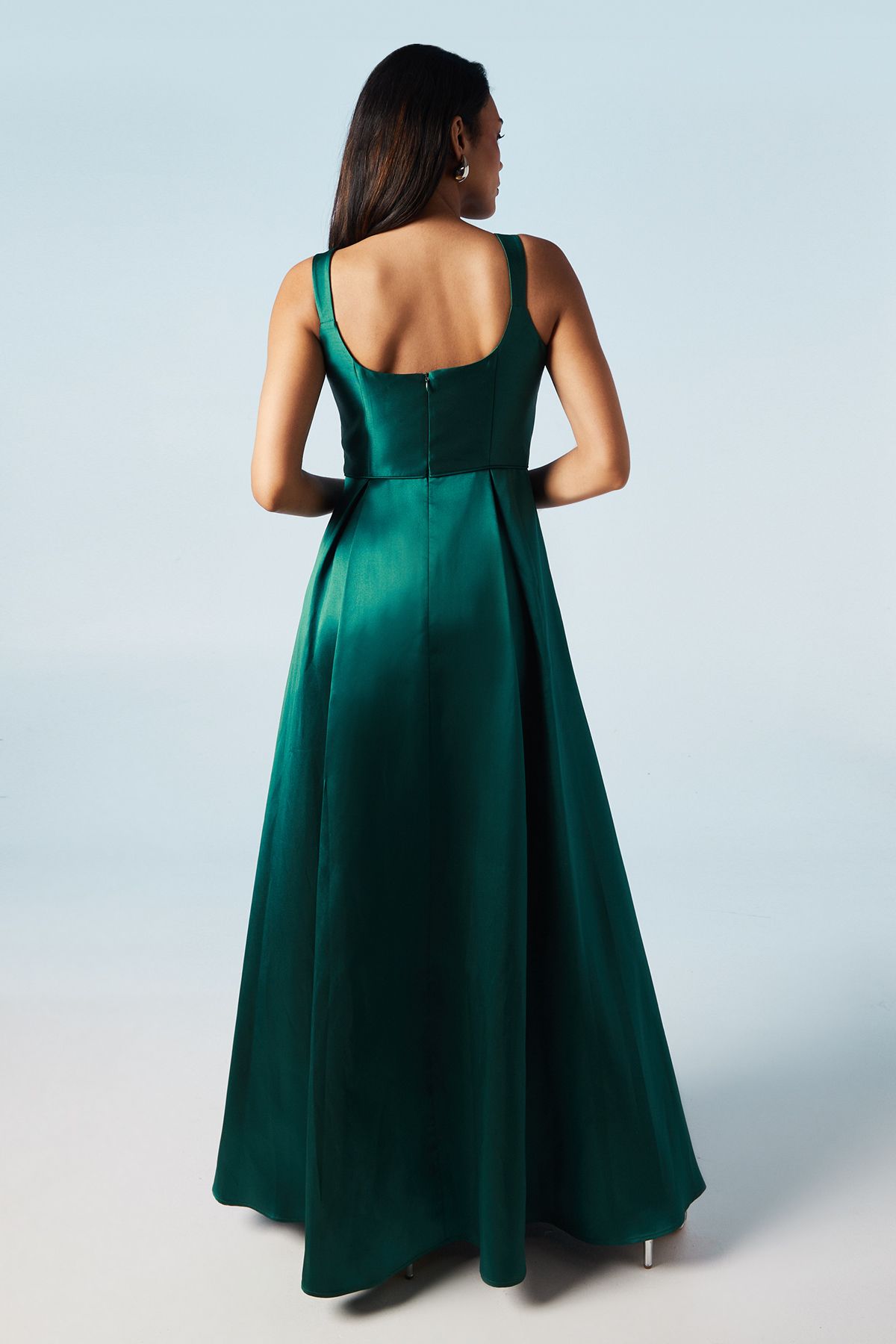 Coast Scoop Neck Full Skirted Twill Bridesmaid Dress Emerald image 3
