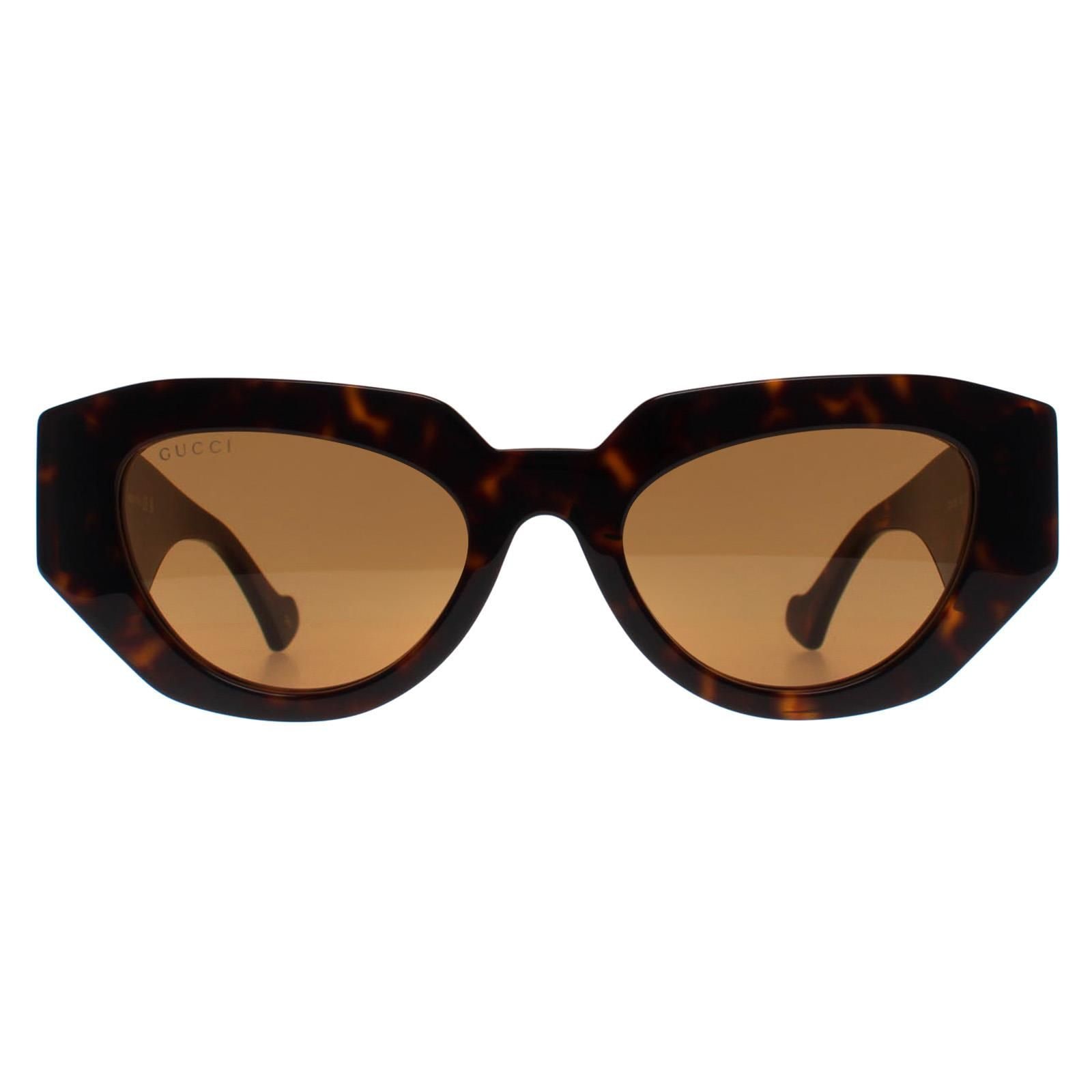 Gucci Cat Eye Shiny Dark Havana Brown GG1421S image 1