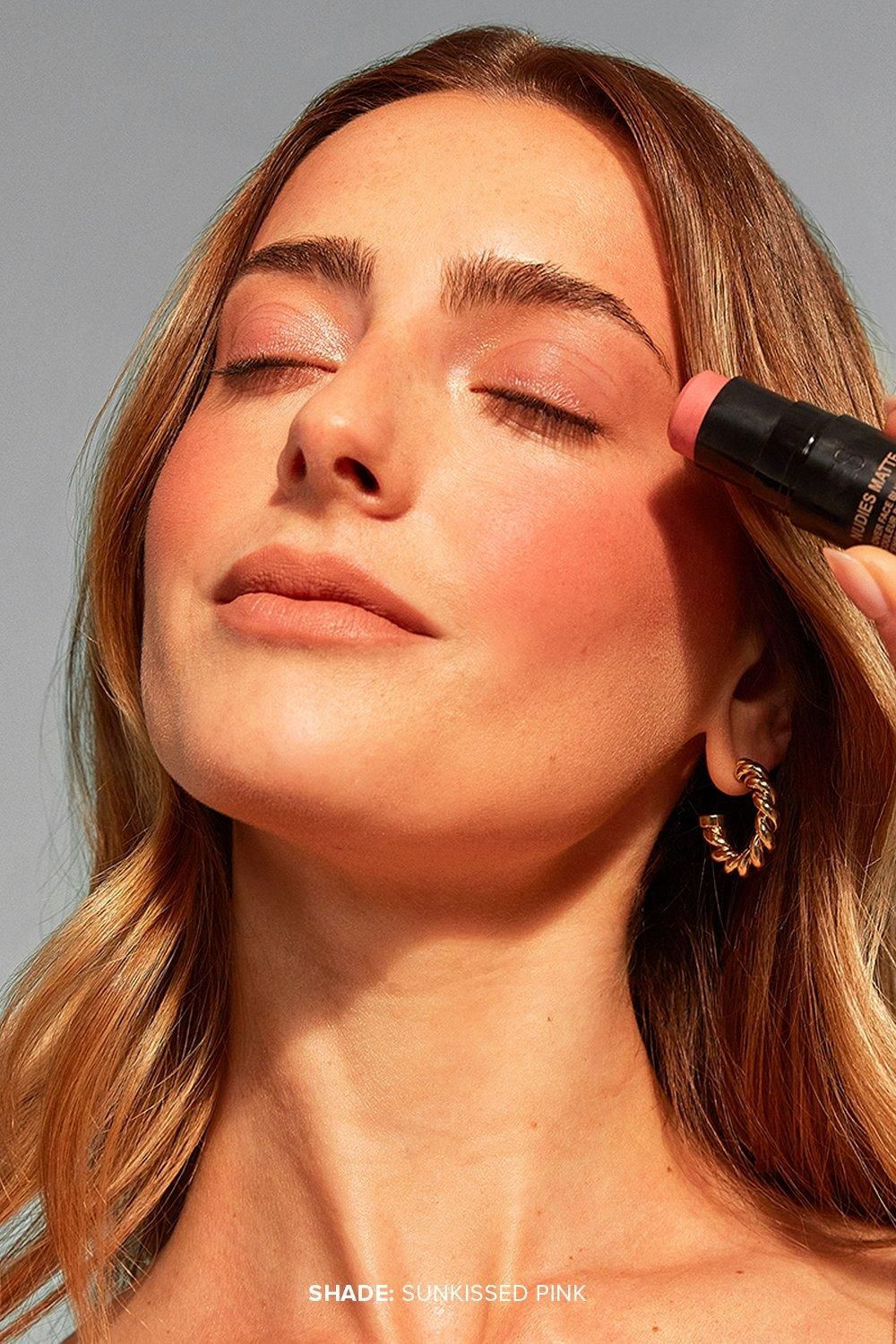 Nudestix Nudies All Over Face Matte Blush Sunkissed Pink image 5