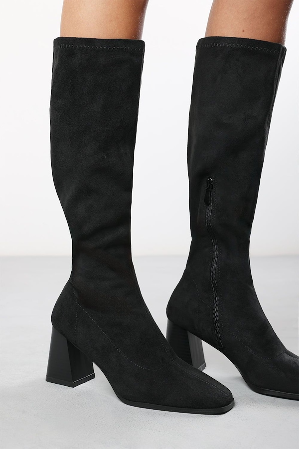 Where's That From 'Yasmine' Stretch Calf Suede Block Heel Boots