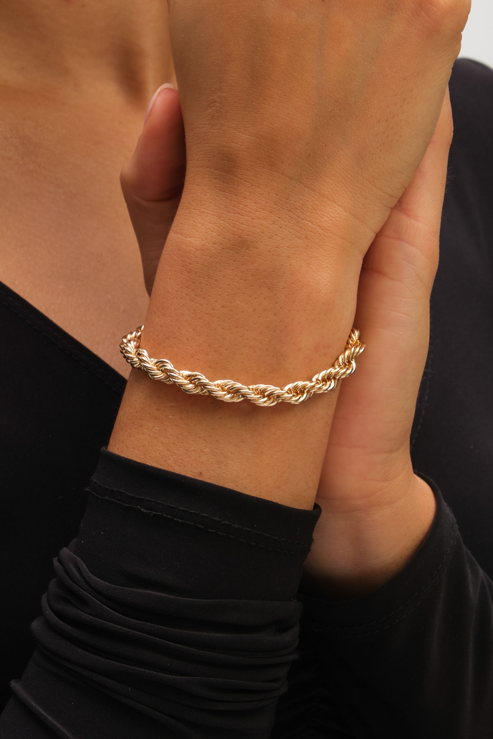 Mood Gold Twisted Rope Necklace & Bracelet Set image 4