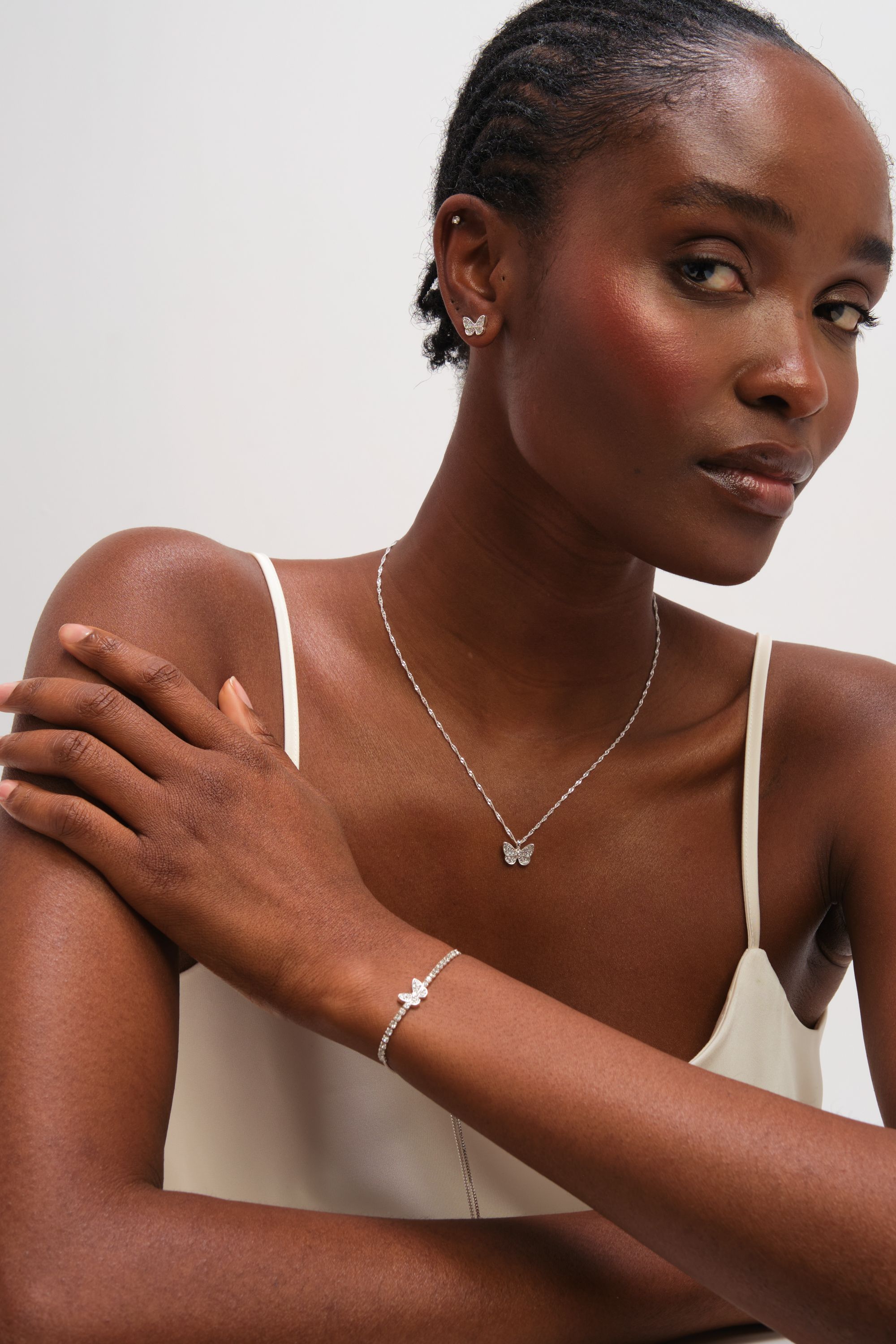 Jon Richard Silver Crystal Butterfly Trio Set - Gift Box image 3