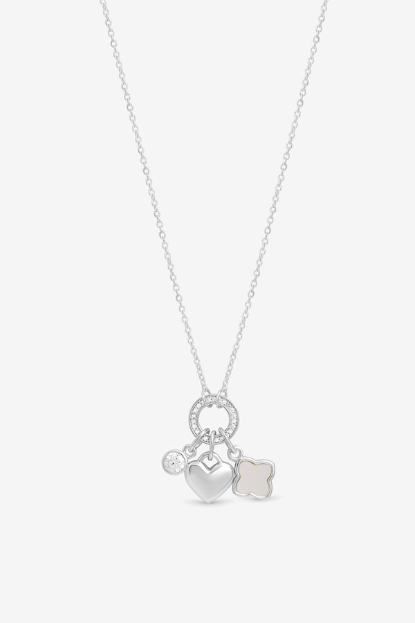Simply Silver Sterling Silver 925 Cubic Zirconia Clover Charm Pendant
