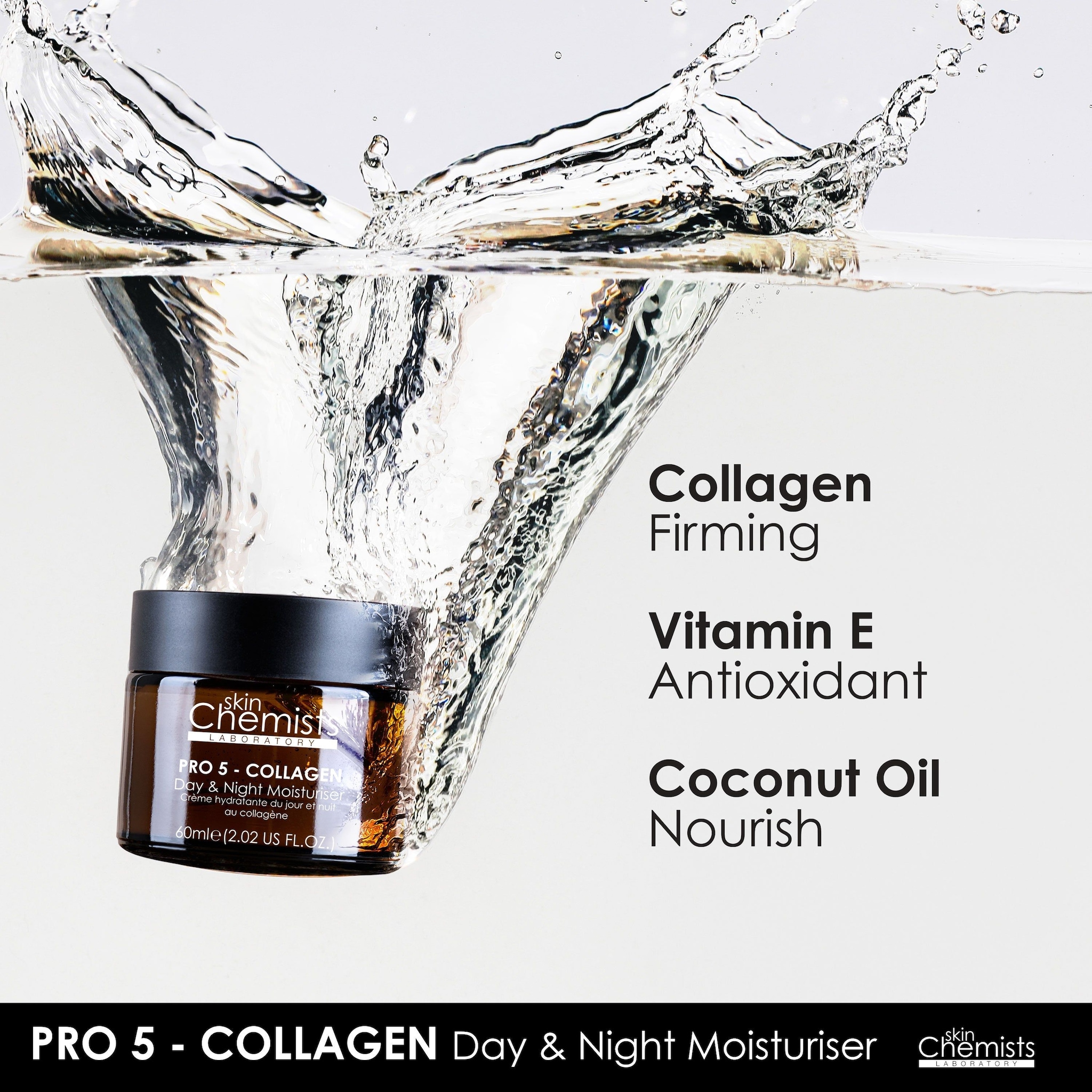 skinChemists professional Pro-5 Collagen Day & Night Moisturiser 60ml image 3