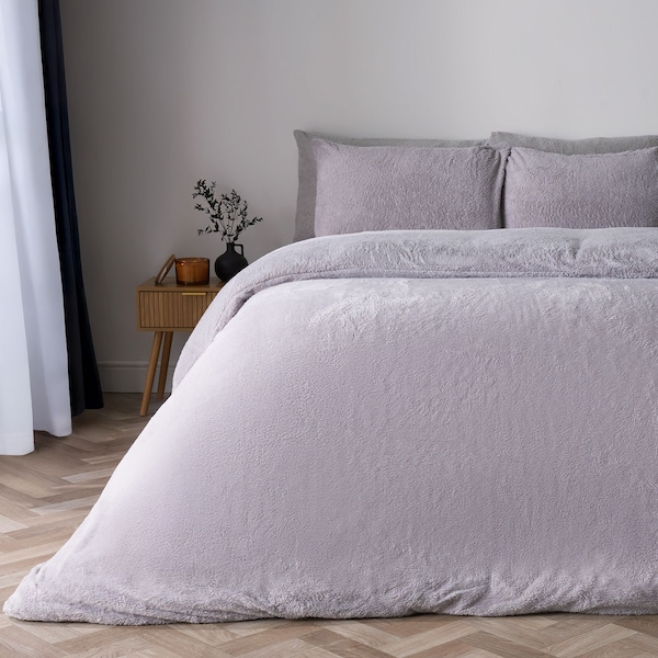OHS Thermal Soft Teddy Fleece Duvet Cover Bedding Set