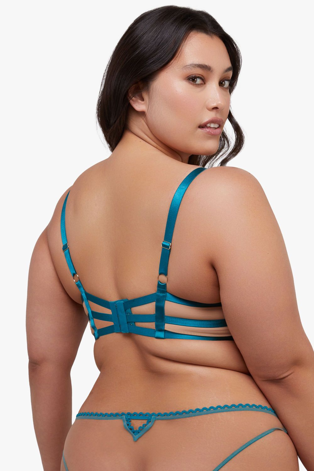 Playful Promises Phoebe Teal Eyelash Lace 'Balconette Bra' image 6