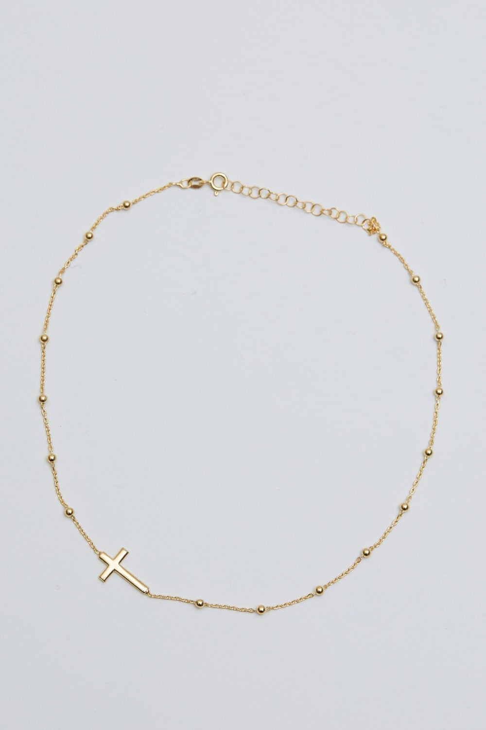 Simply Silver Gold Plated Sterling Silver 925 Polished Cross Pendant Necklace image 2