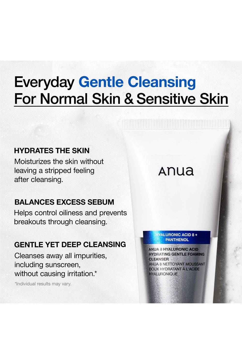 Anua 8 Hyaluronic Acid Hydrating Gentle Foaming Cleanser 150ml Multi image 3