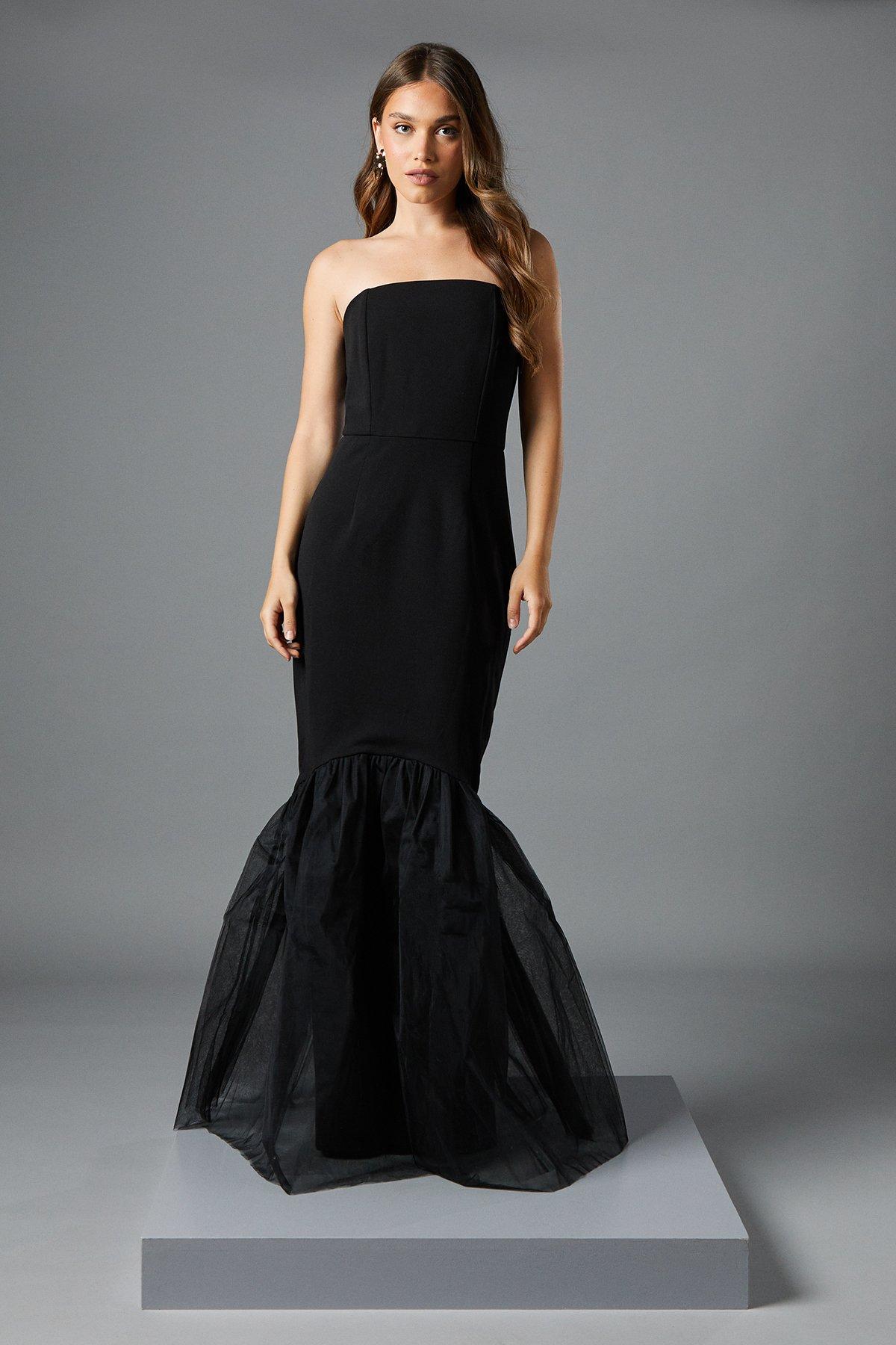 Ball Gown Coast Black Strapless Dress Coast Black Strapless Fitted