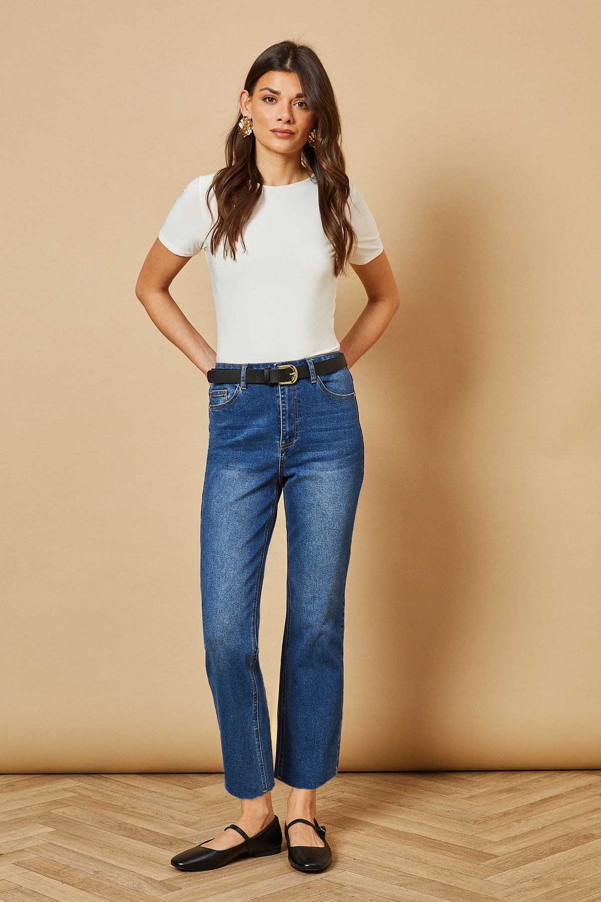 Oasis Denim Slim Leg Cropped Jean Dark Blue image 2