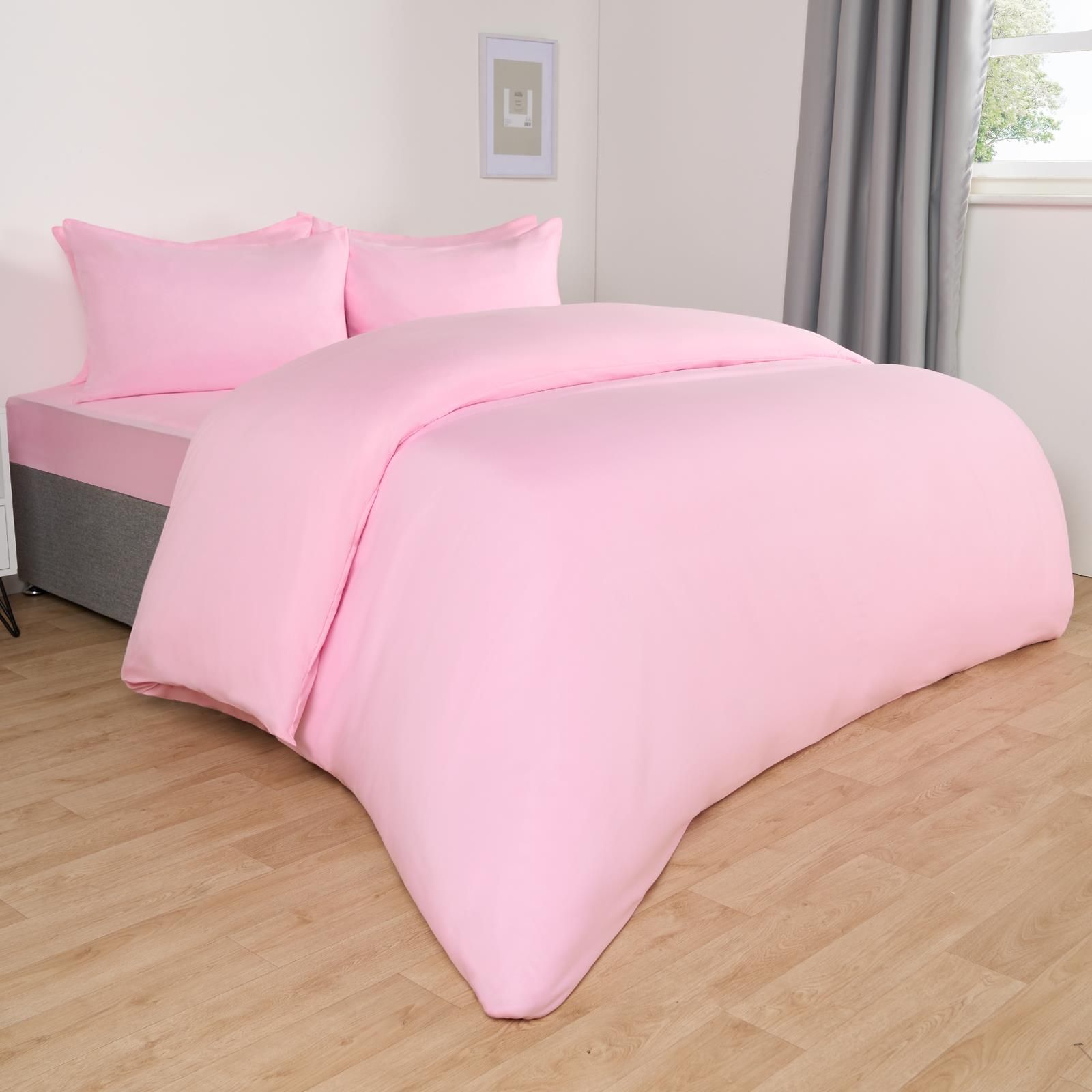 OHS Plain Dyed Duvet Cover with Pillowcase Bedding Set image 2