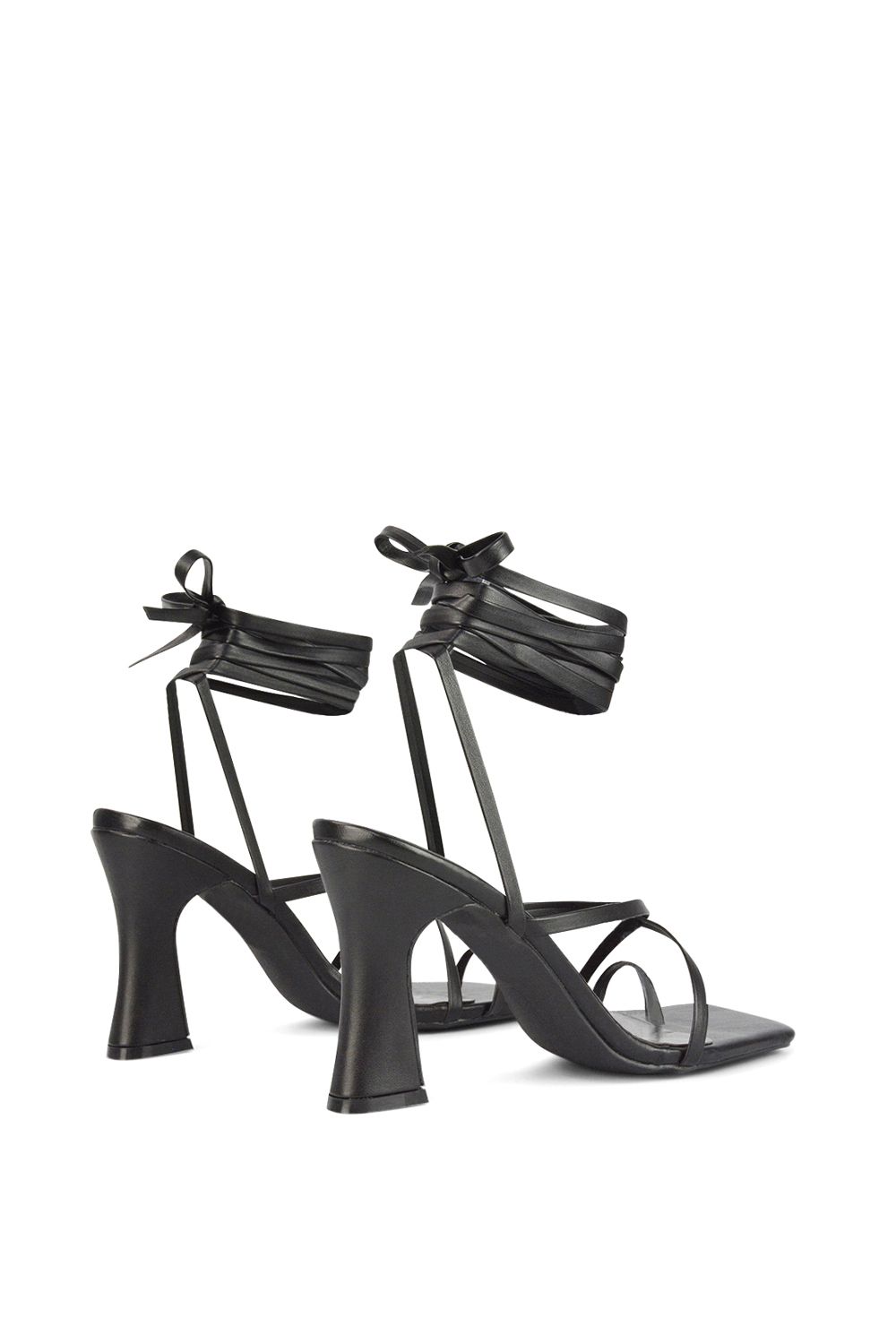 XY London 'Dylan' Square Toe Lace up Strappy Block High Heel Sandals image 4