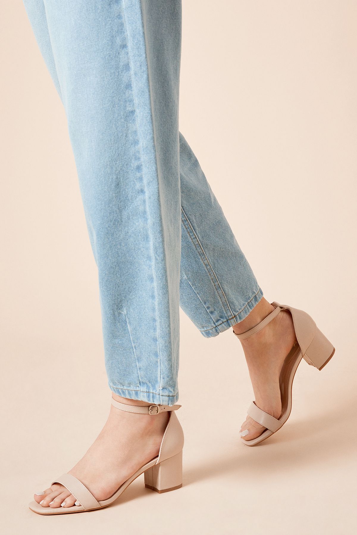 Dorothy Perkins Sammy Barely There Low Block Heel Sandals Beige image 3