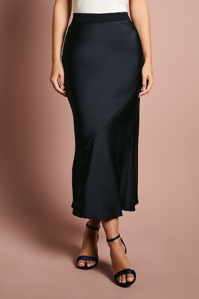 Coast Satin Detail Fitted Skirt Navy