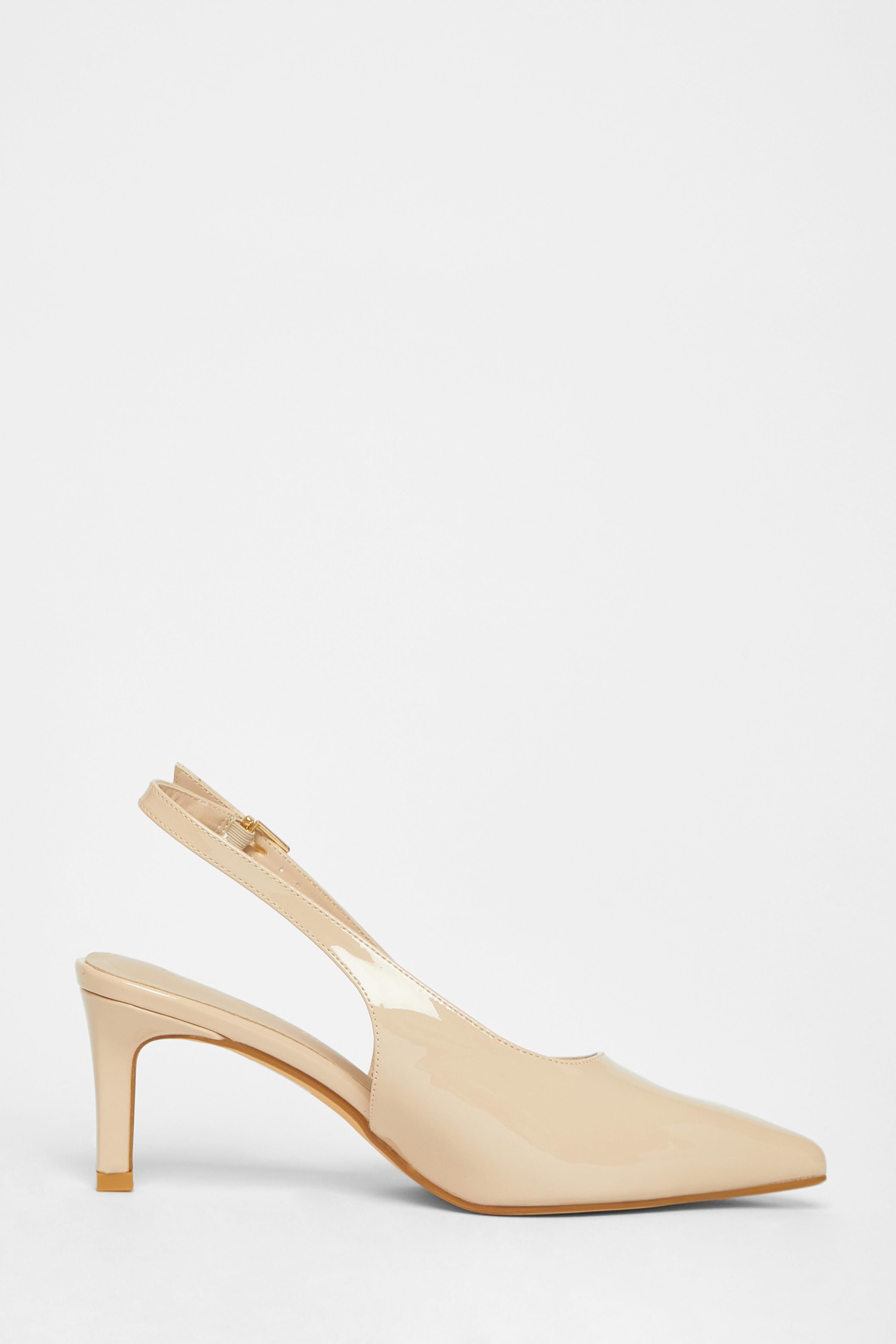 Quiz Nude Wide Fit Slingback Court Heels image 5
