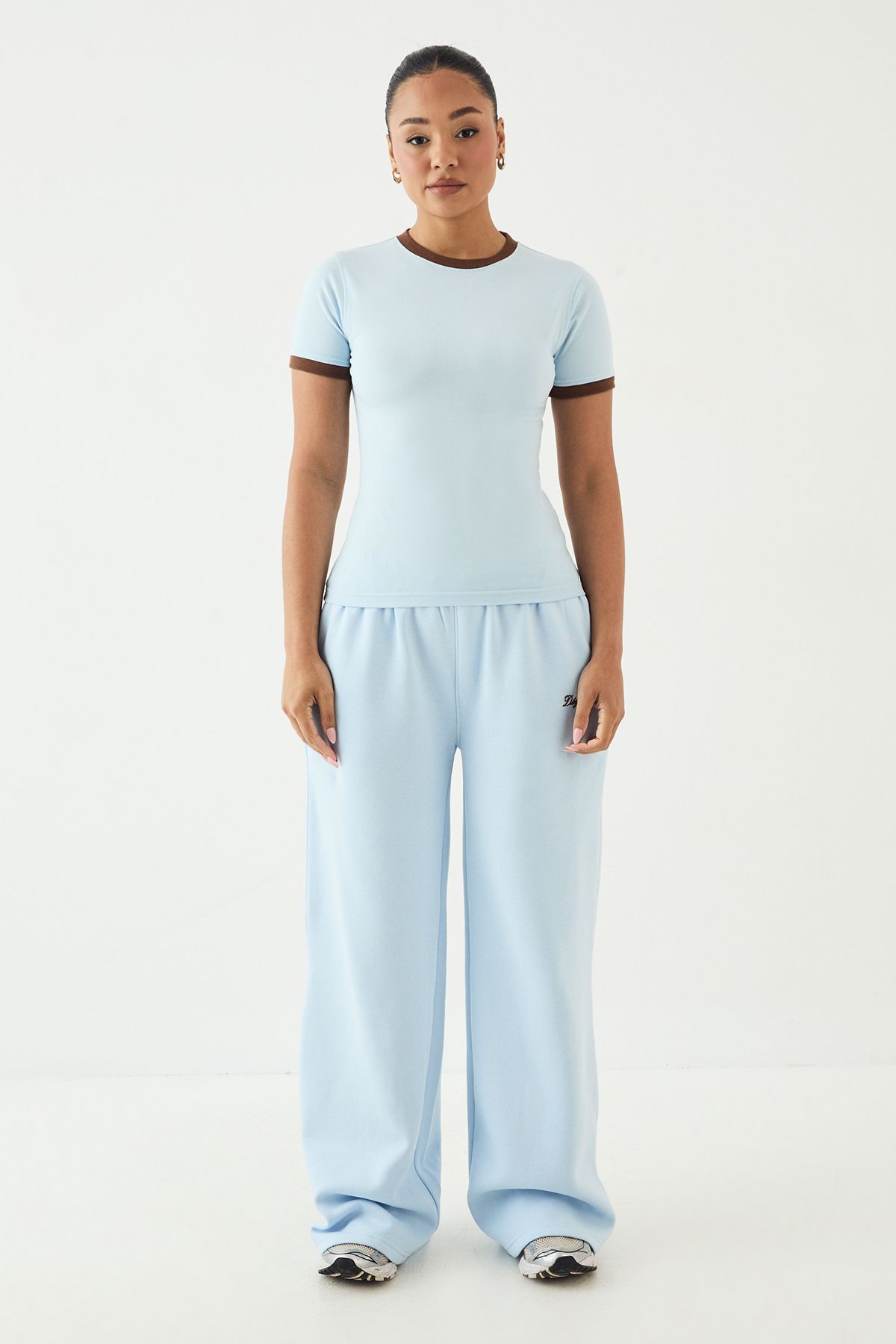 DSGN Studio DSGN Studio Contrast Fitted T-Shirt Light Blue image 5