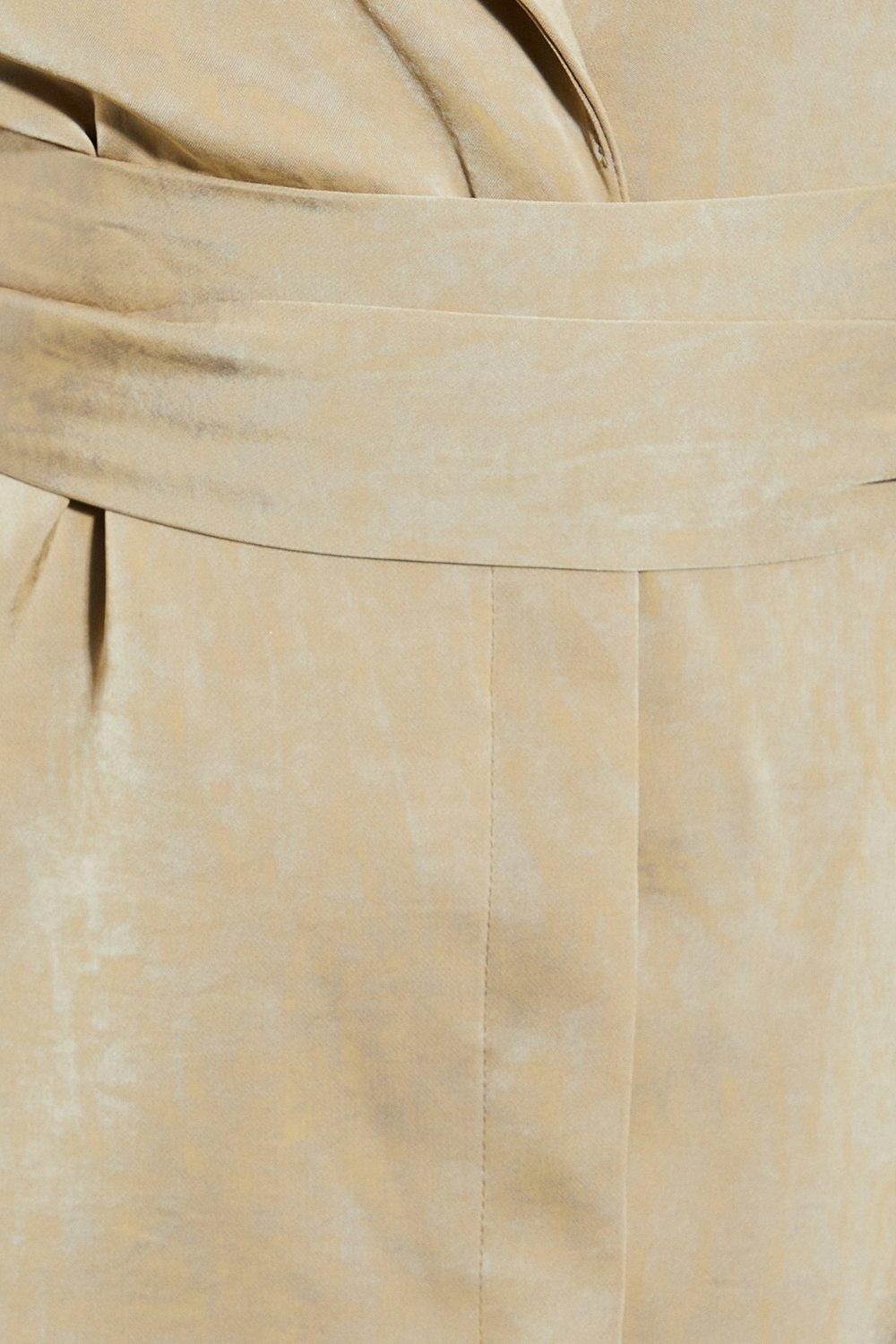 MissPap Premium Hammered Satin Belted Blazer Mini Dress Bronze image 5