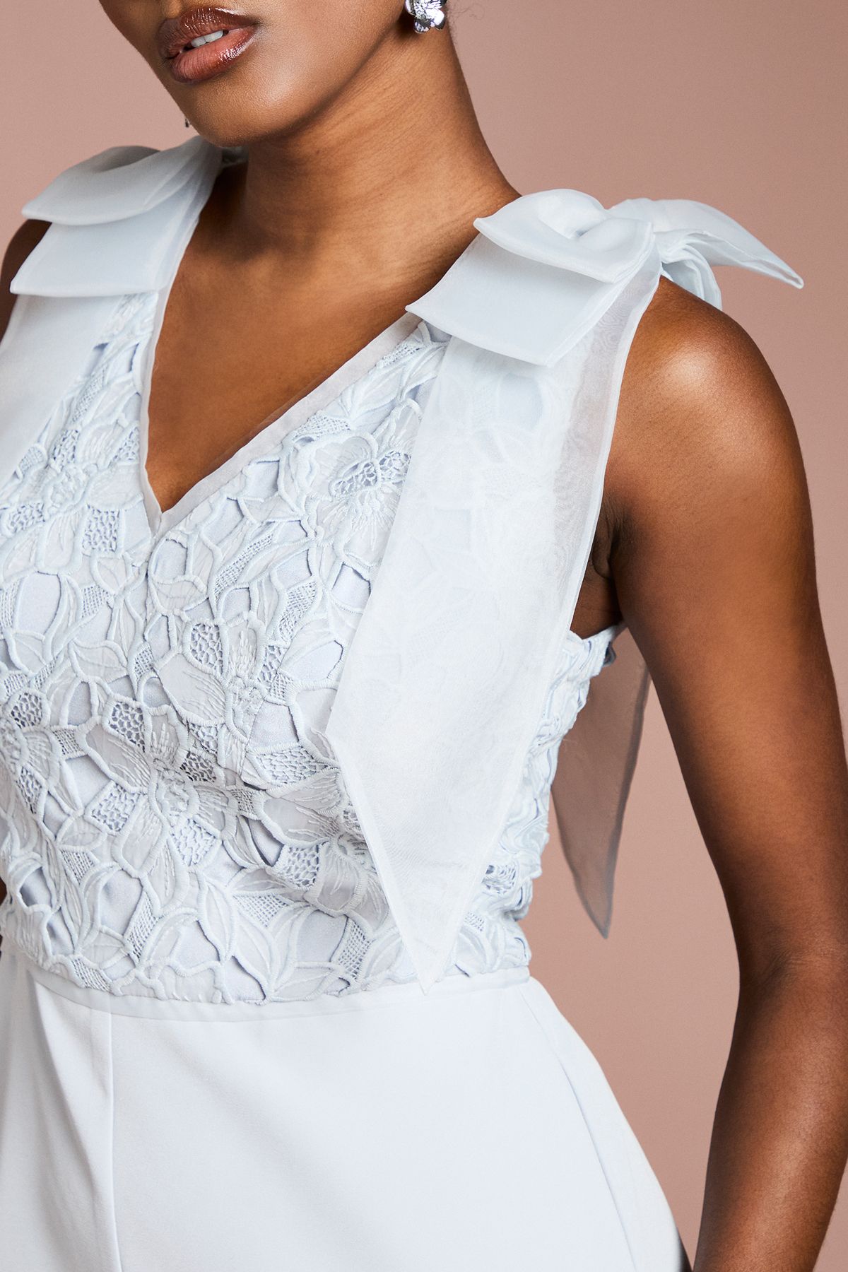 Coast Bow Shoulder Lace Jumpsuit Light Blue image 5