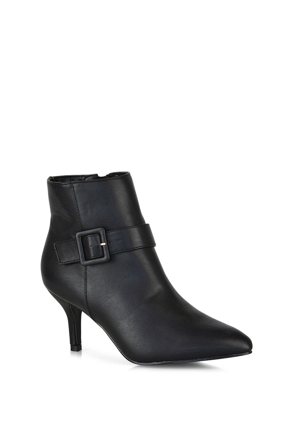 XY London 'Lara' Buckle Detail Pointed Toe Low Stiletto Heel Ankle Boots image 2