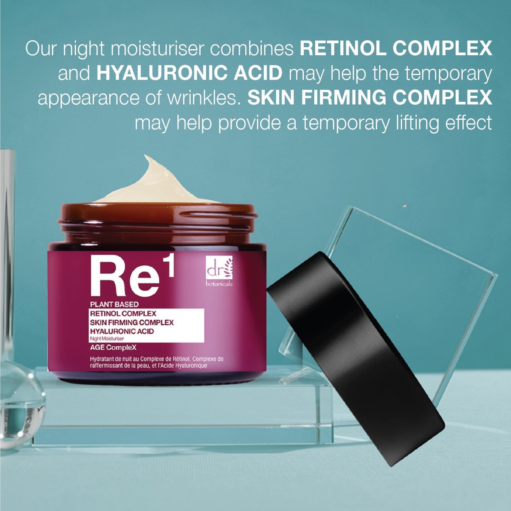 Dr. Botanicals Retinol Complex 1%, Skin Firming Complex 1% & Hyaluronic Acid 1% Night Moisturiser 60ml image 5