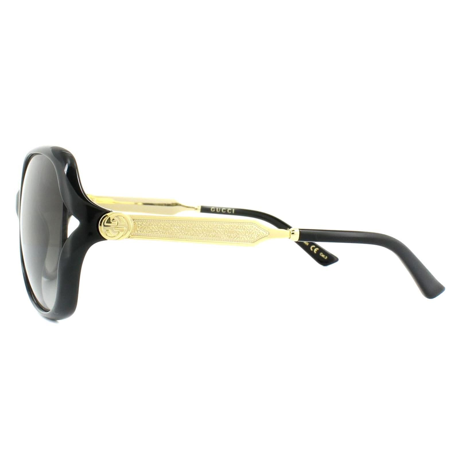 Gucci Fashion Black Gold Grey Gradient Sunglasses image 3