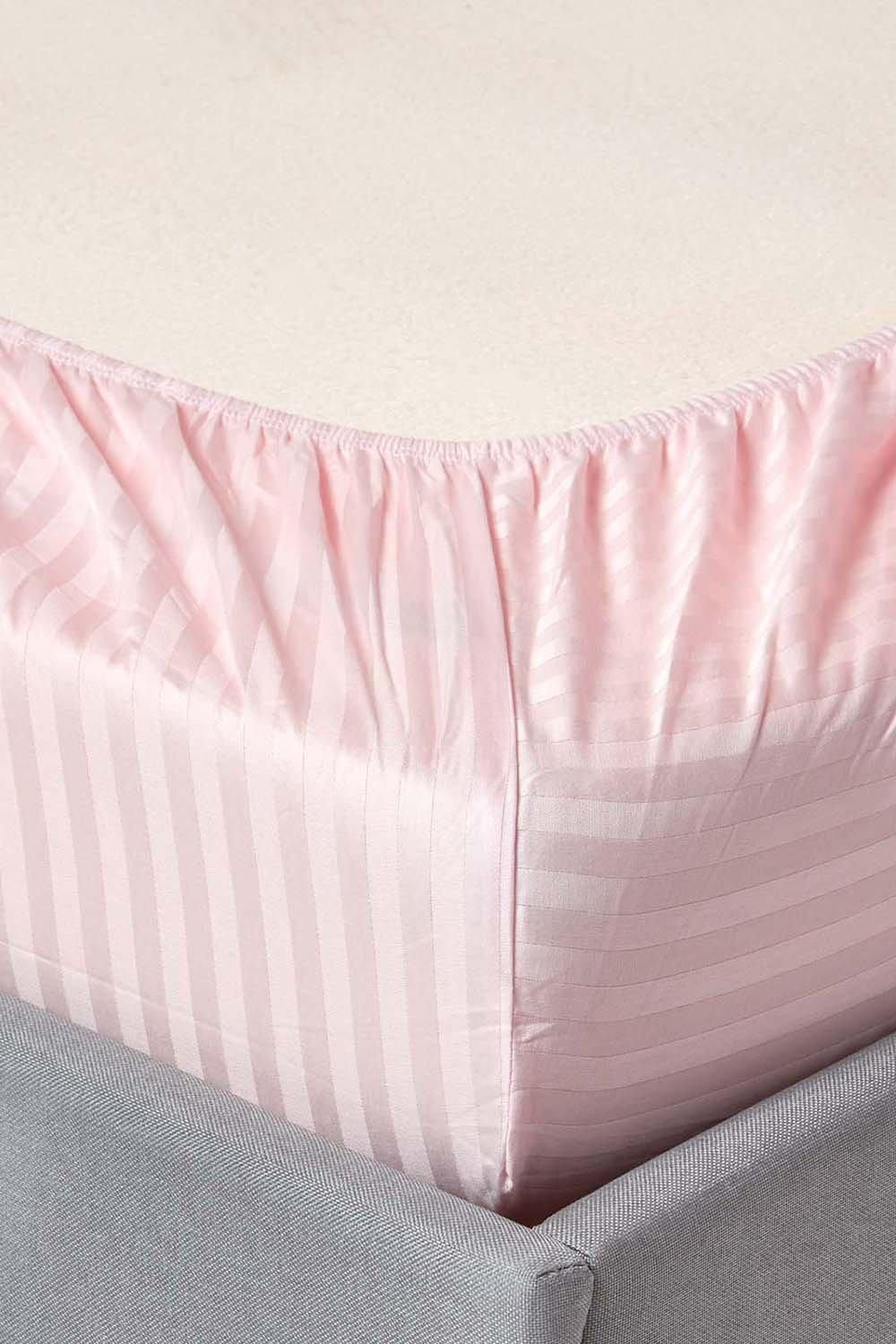 Homescapes Cotton Stripe Fitted Cot Sheets 330 Thread Count, 2 Pack image 4