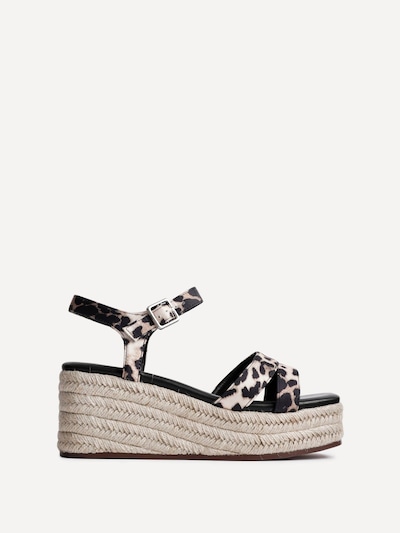 Linzi Contour Leopard Print Flatform Sandals