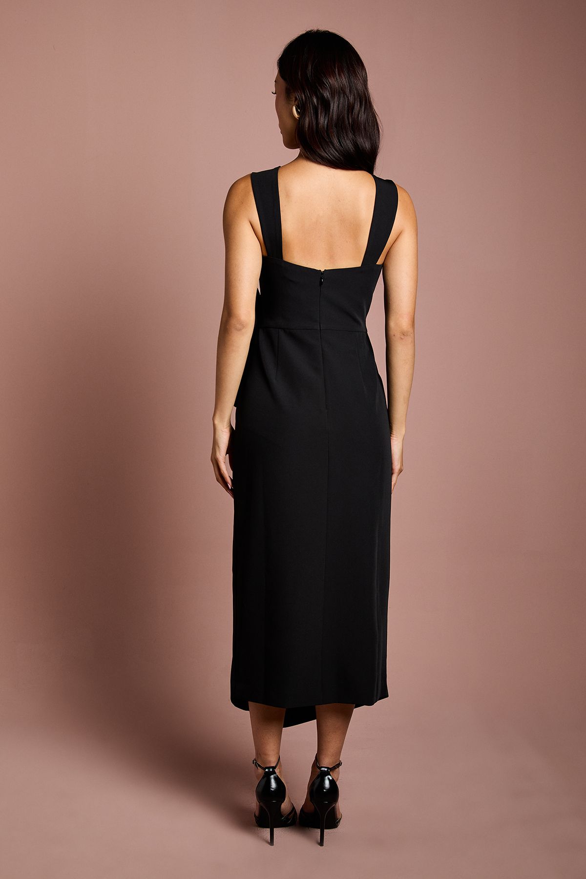 Coast Corsage Pleated Pencil Dress Black image 3