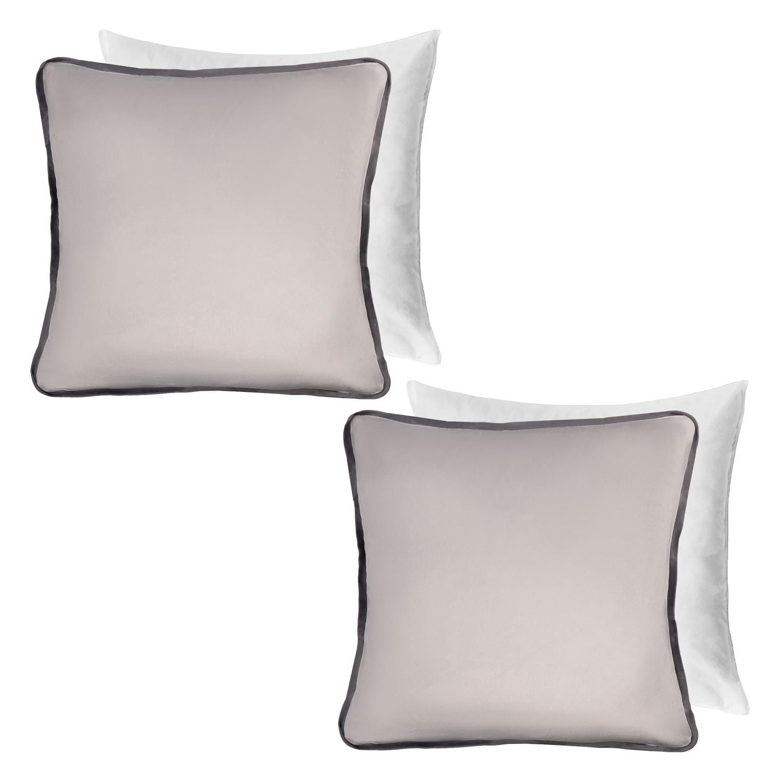 OHS 2 Pack Matte Velvet Piped Filled Cushion Covers Home Decor Set