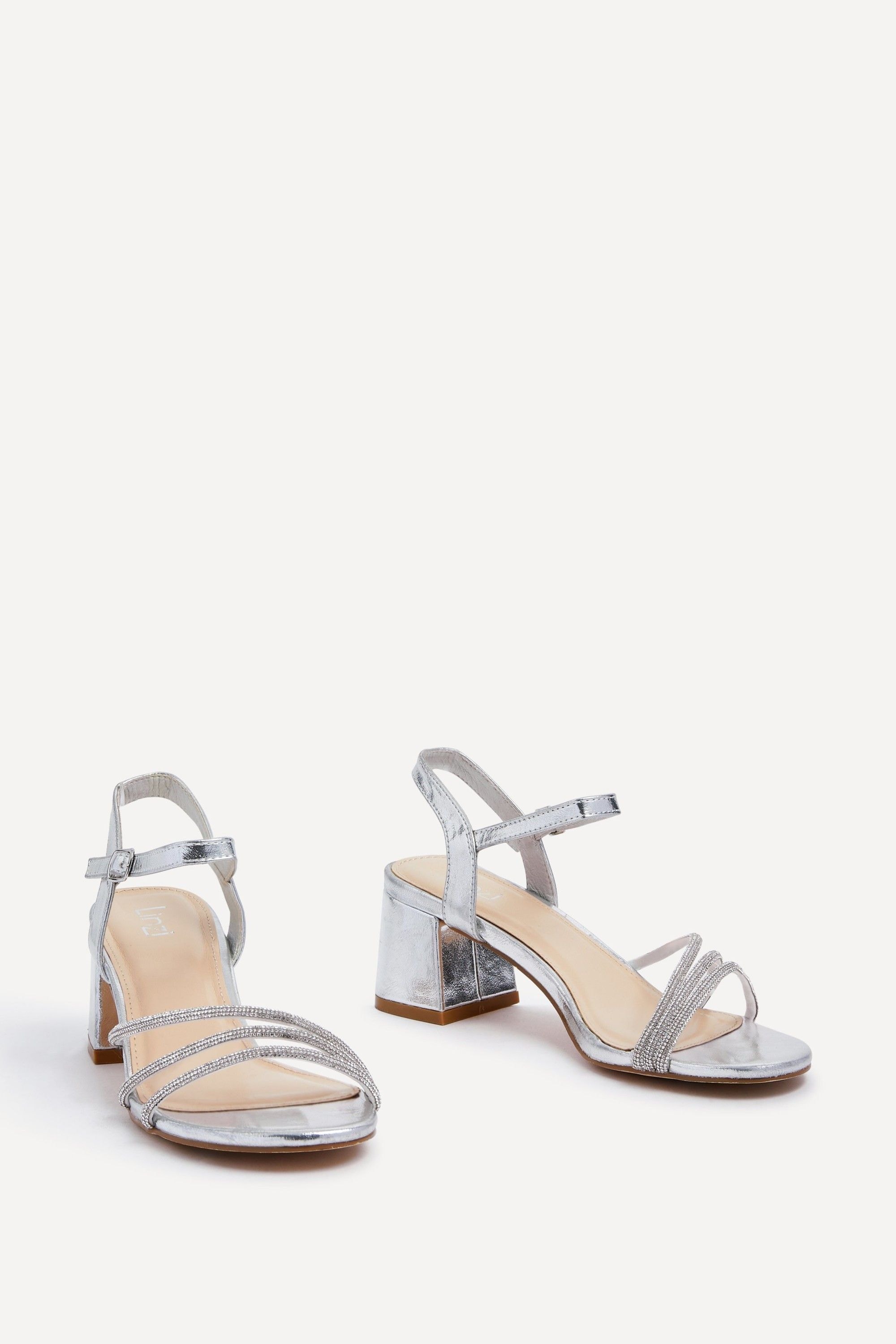 Linzi Carnation Silver Faux Leather Open Back Sandal image 4