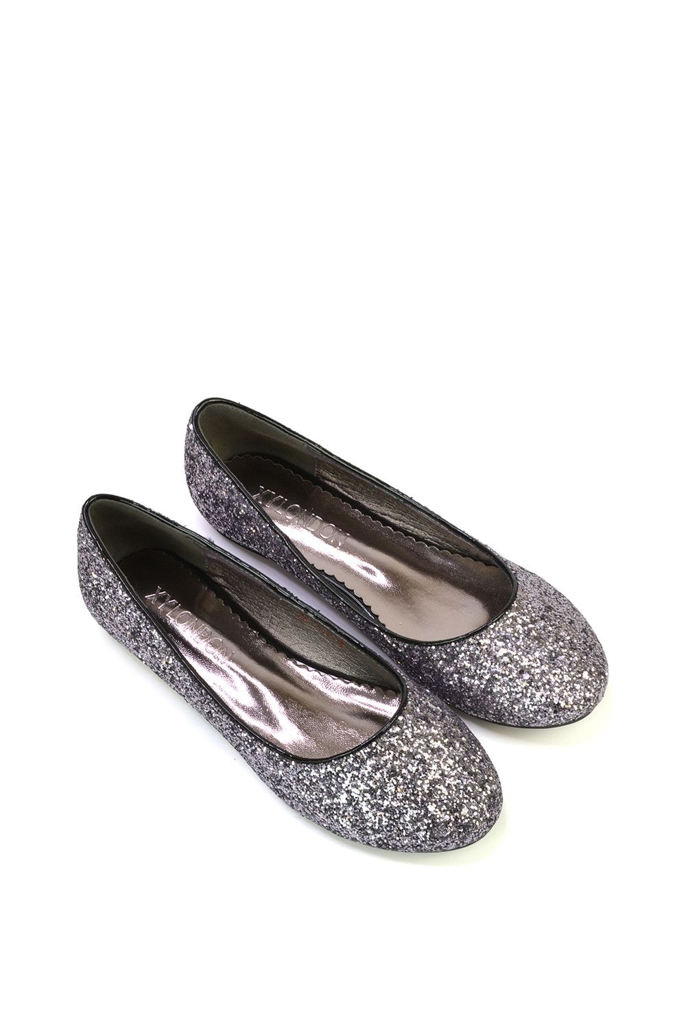 XY London 'Karissa' Flat Slip on Sparkly Glitter Ballerina Pumps image 5