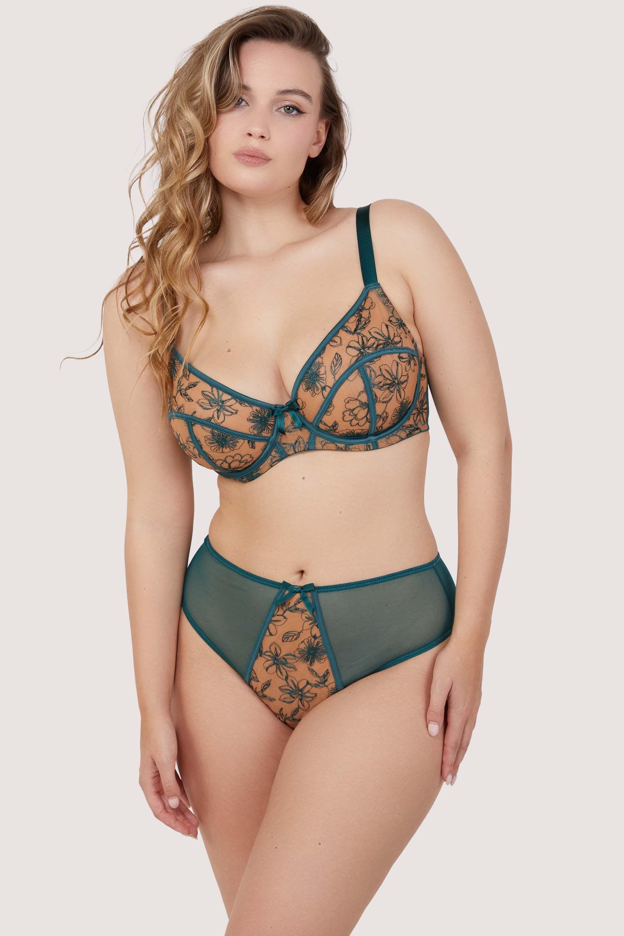 Playful Promises Olivia Contrast Embroidery Balconette Bra image 7
