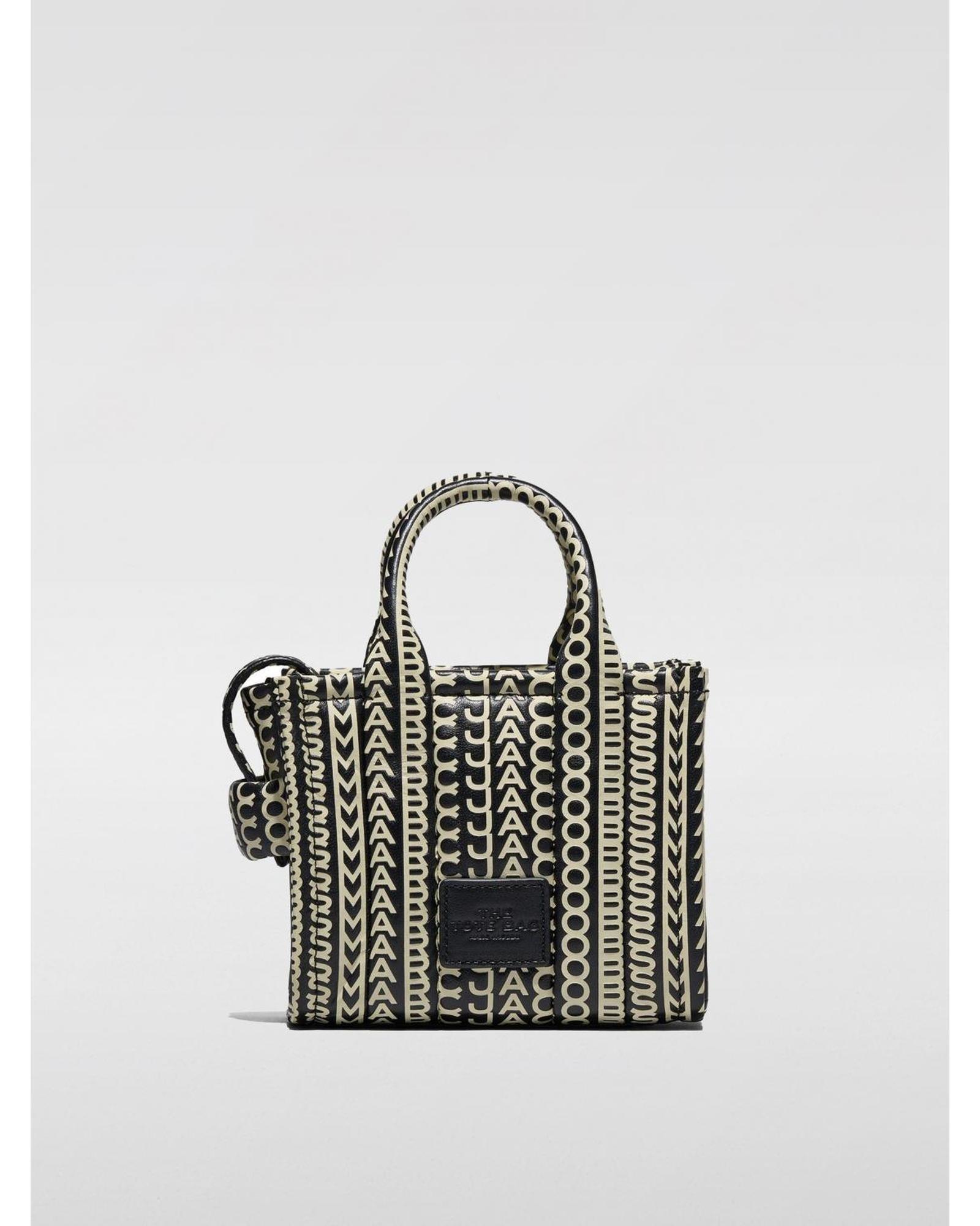 Marc Jacobs Mini Tote Bag Textured Logo Design Wo - Black Clutch Bags