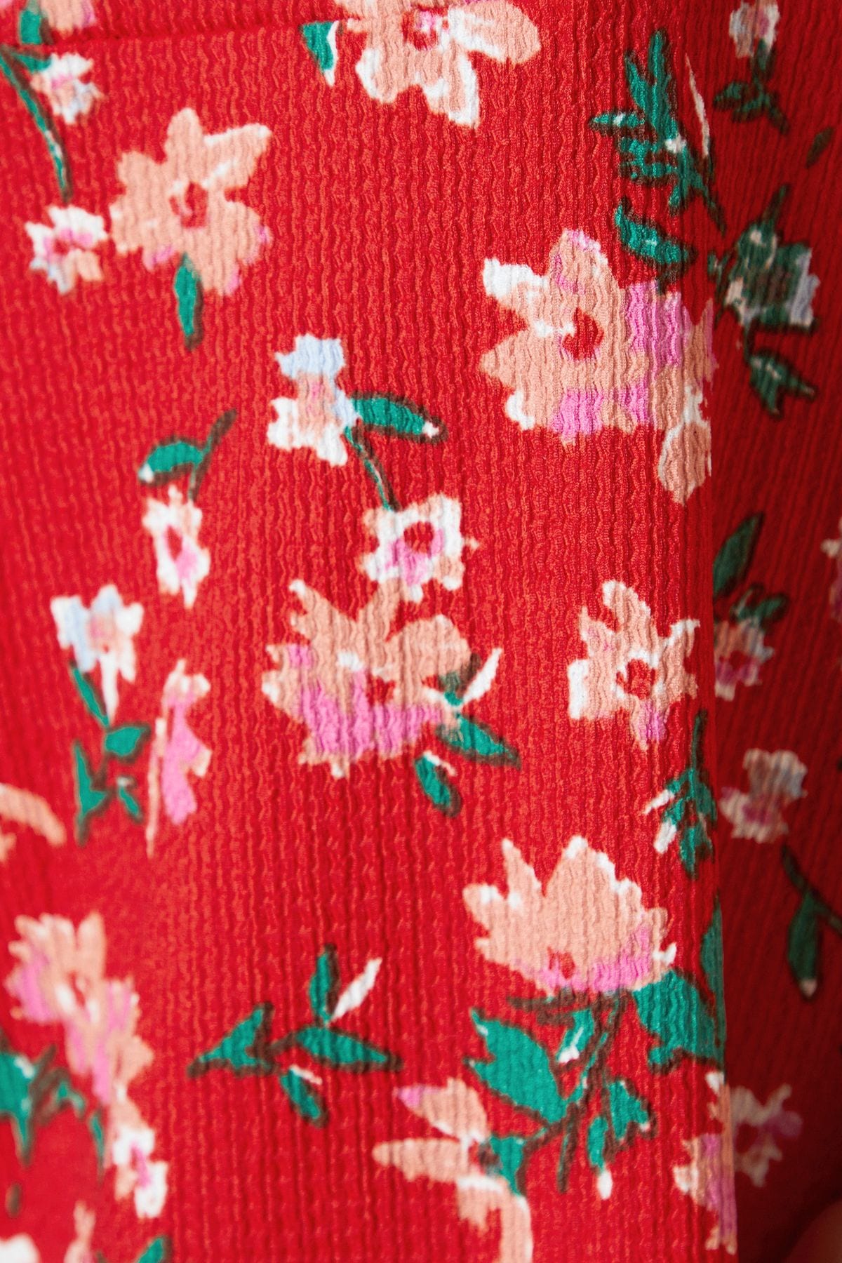 Dorothy Perkins Petite Red Floral Angel Sleeve Mini Dress Pink image 5
