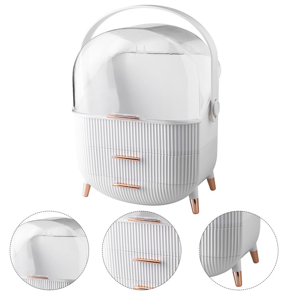 Living and Home Cosmetic Organizer Skincare Display Box With 2 Layers Of Storage Boxes And Transparent Lid image 6