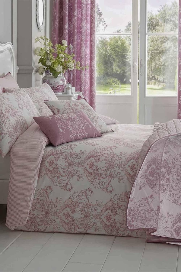 Homescapes French Toile Patterned Duvet Cover Set
