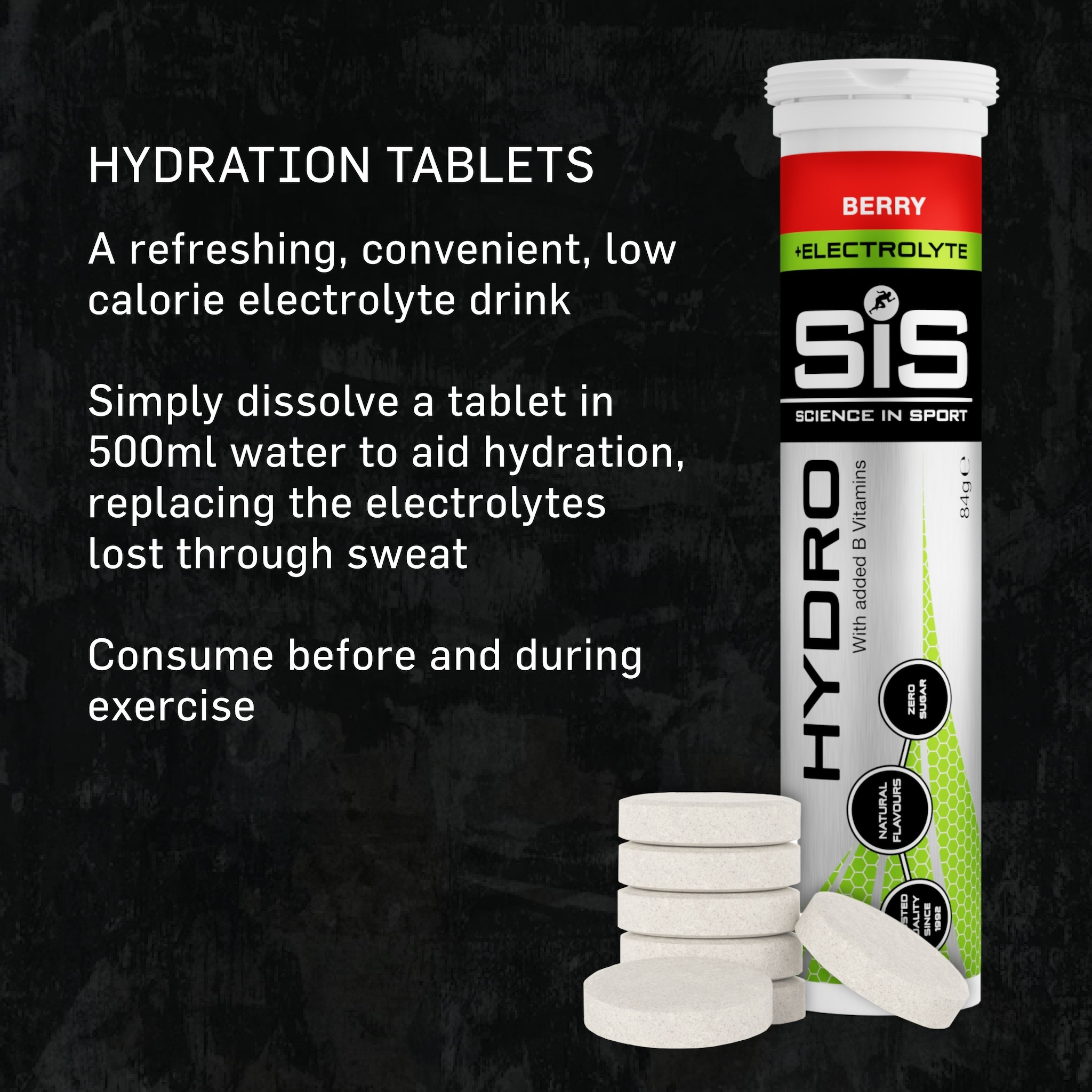 Science in Sport Science in Sport | Hydro Tablets + Electrolytes | Berry Flavour | 20 Tablets image 2