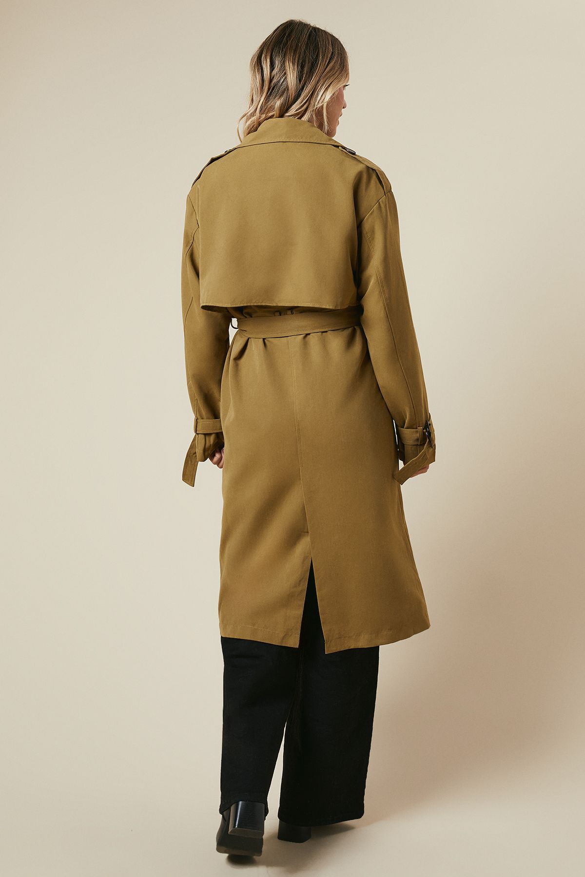 Dorothy Perkins Belt Detail Trench Coat Olive image 3