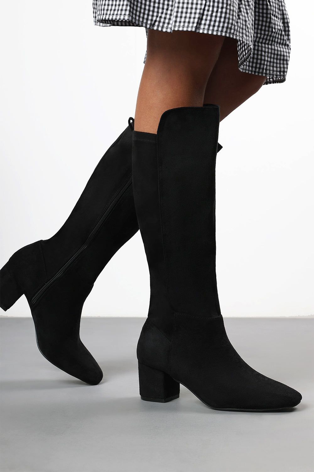 Where's That From 'Yvonne' Faux Suede Knee High Boots with Mid Block Heel image 2