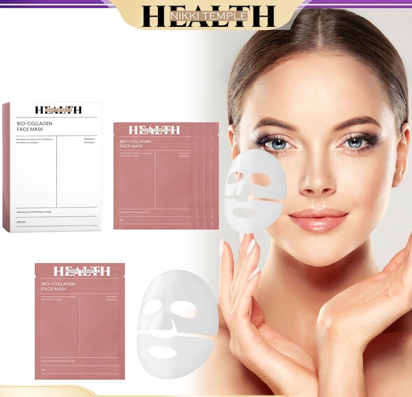 StarGate ClearSkin Moisturising Collagen Face Masks, 4 Pack for Wrinkles and Fine Lines