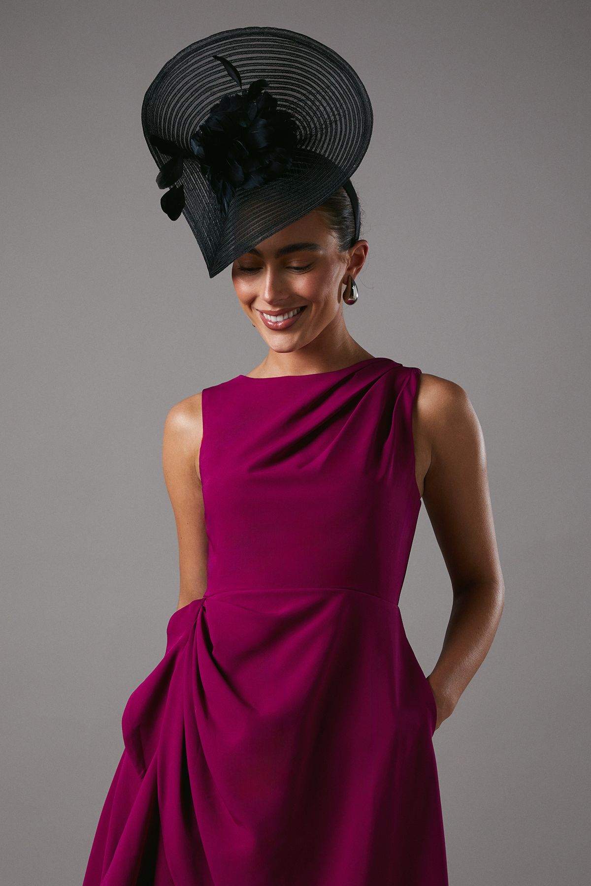 Coast Flower Detail Fascinator Black image 2