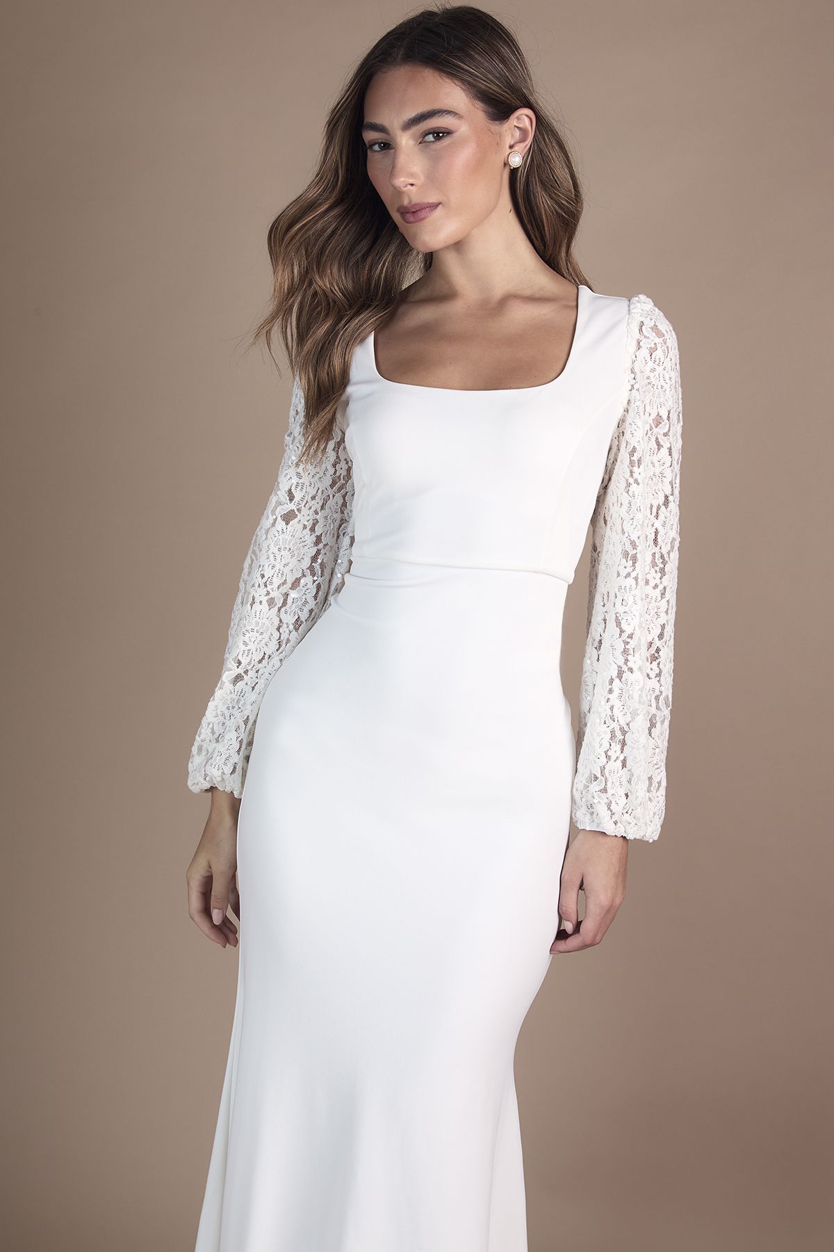 Coast Square Neck Statement Sleeve Maxi Fishtail Wedding Dress Ivory image 4