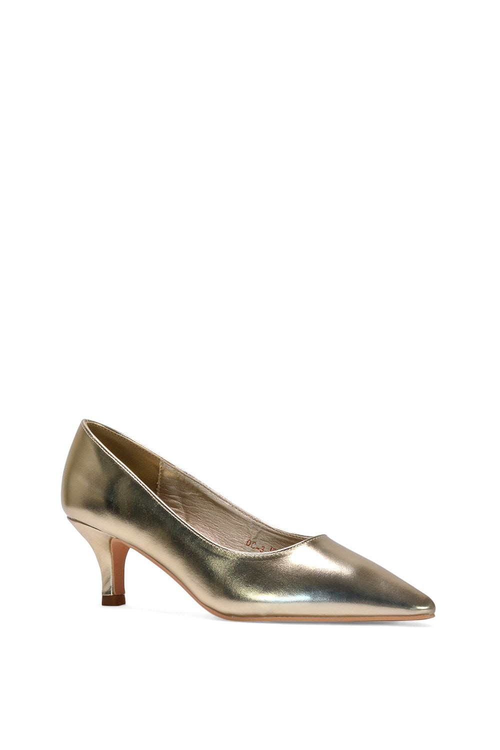 XY London 'Cali' Pointed Toe Low Stiletto Kitten High Heel Court Shoes image 2